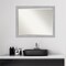 Beveled Bathroom Wall Mirror, Vista Brushed Nickel Narrow Frame